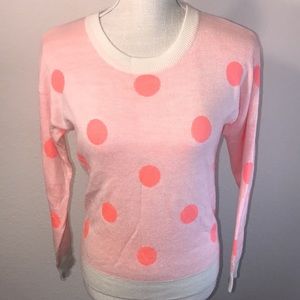 B Sharp cream and pink polka dot sweater S